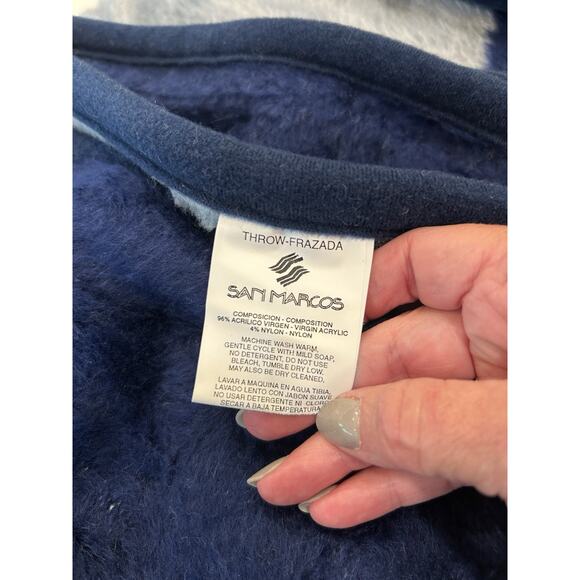 Vtg 1994 Dallas Cowboys Plush Throw Fleece Blanket Team NFL 60”X50” Blue NOS NWT - Picture 8 of 14